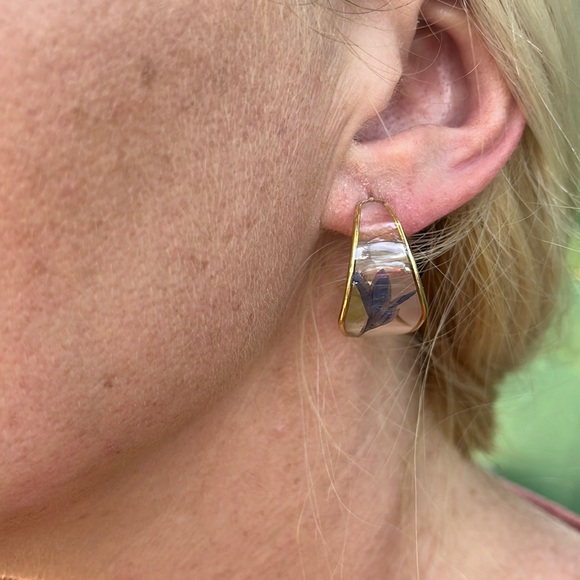 Handmade Real Pressed Dried Flower Botanical Resin Hoops - Picture 11 of 17